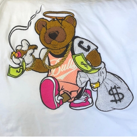 Civilized Premium Quality Bulls Cigar Smoking Bear White Jogger Set Size S - Picture 2 of 10